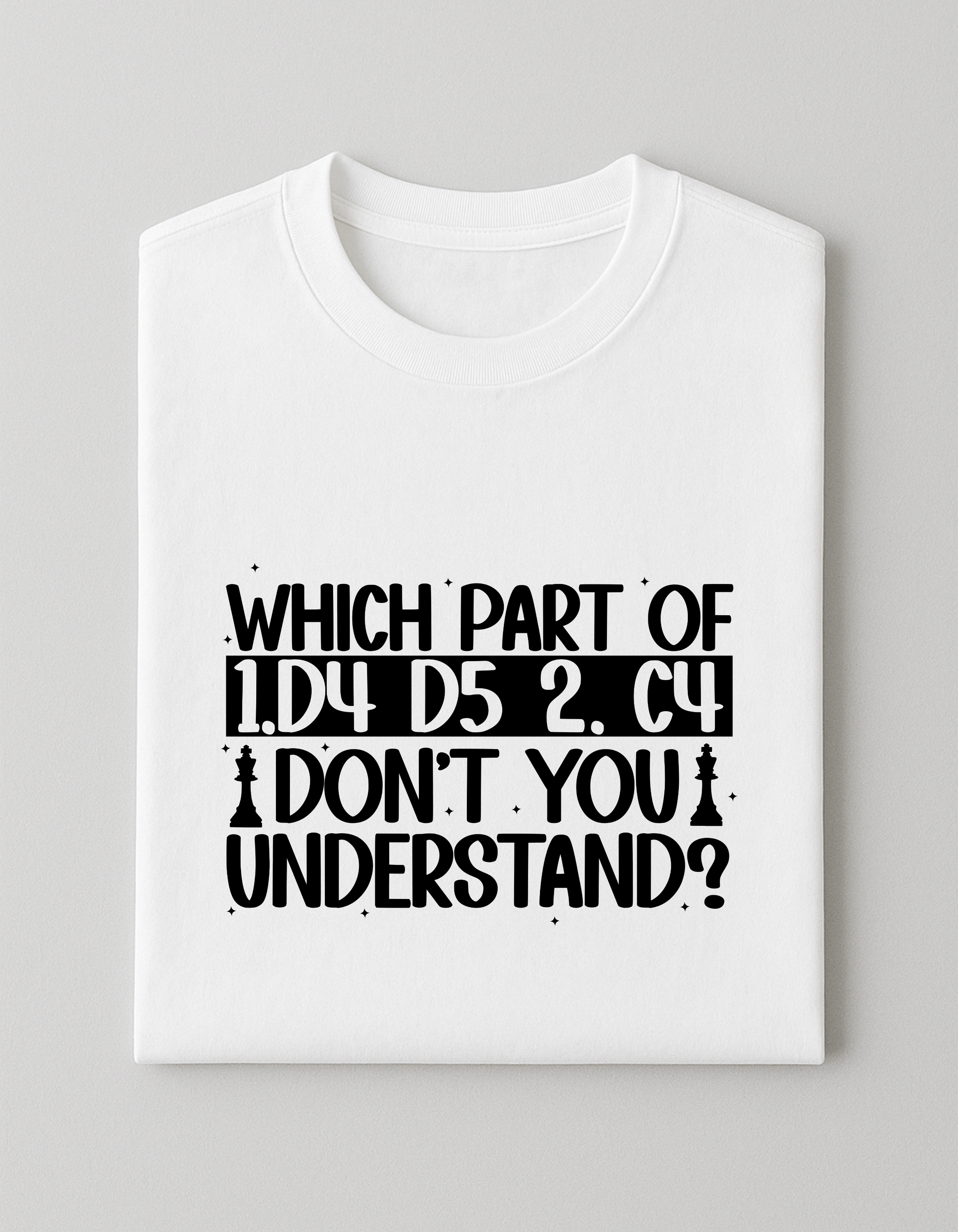 White Chess T-Shirt – Queen's Gambit Opening