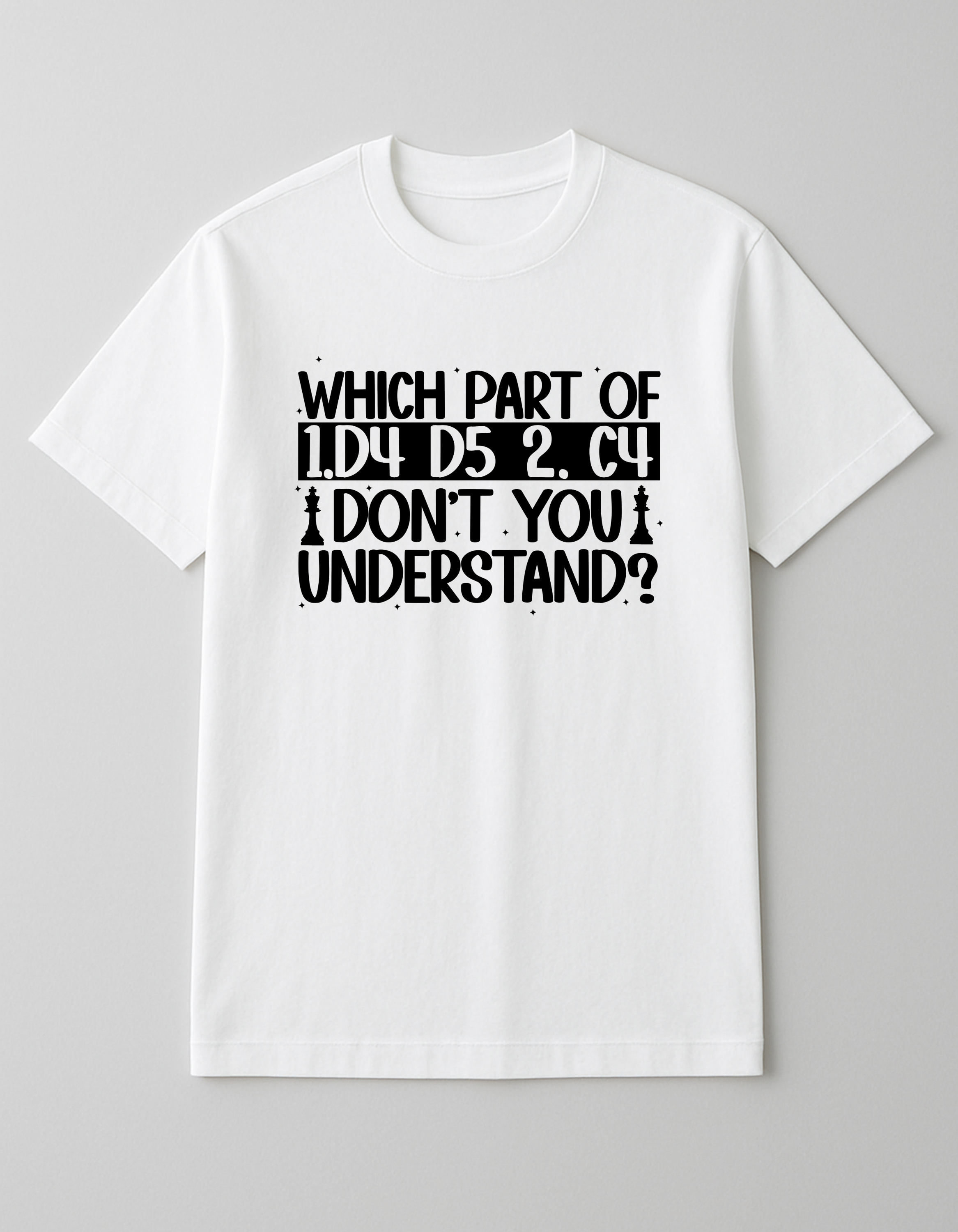 White Chess T-Shirt – Queen's Gambit Opening